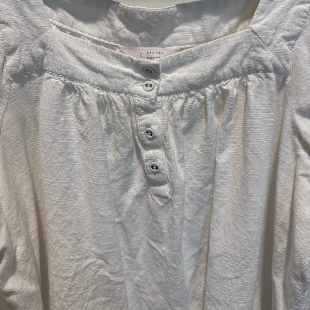 Lauren Conrad White Blouse size Large - Picture 2 of 5